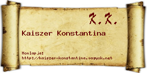 Kaiszer Konstantina névjegykártya